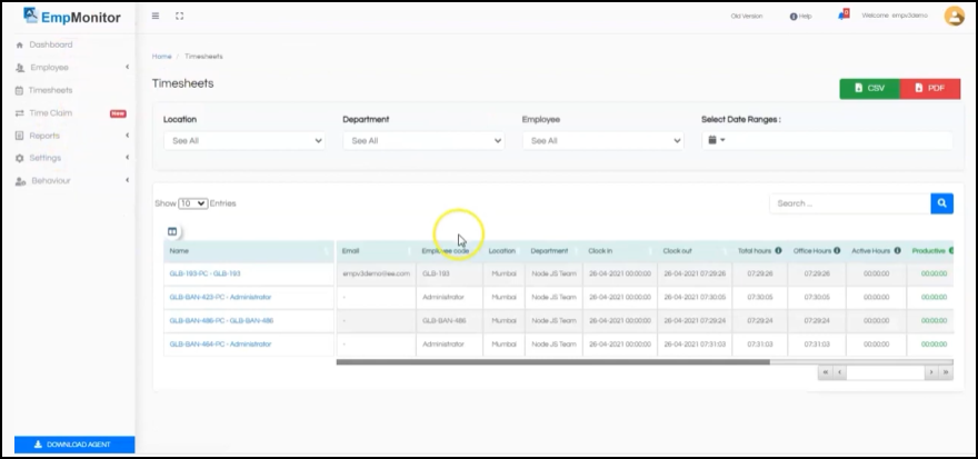 EmpMonitor- timesheet