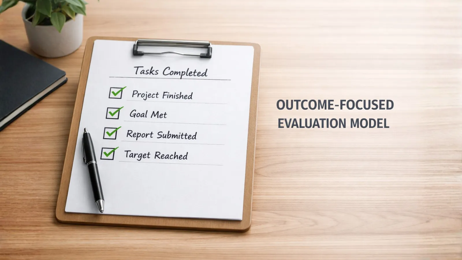 Outcome-Focused Evaluation A checklist of the tasks completed for the outcome based evaluation