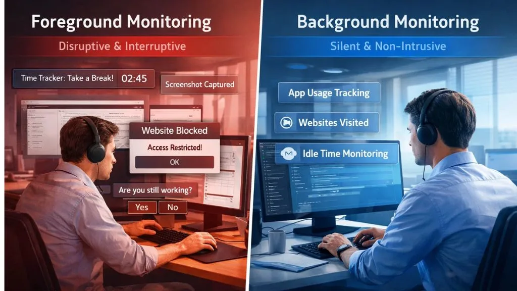 Key Differences key-differences-foreground-vs-background-monitoring