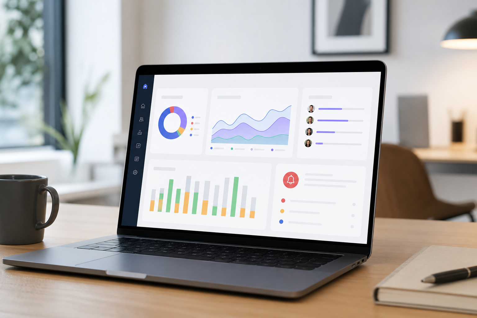 EmpMonitor real-time dashboard showing URL/app tracking, idle time, and alerts
