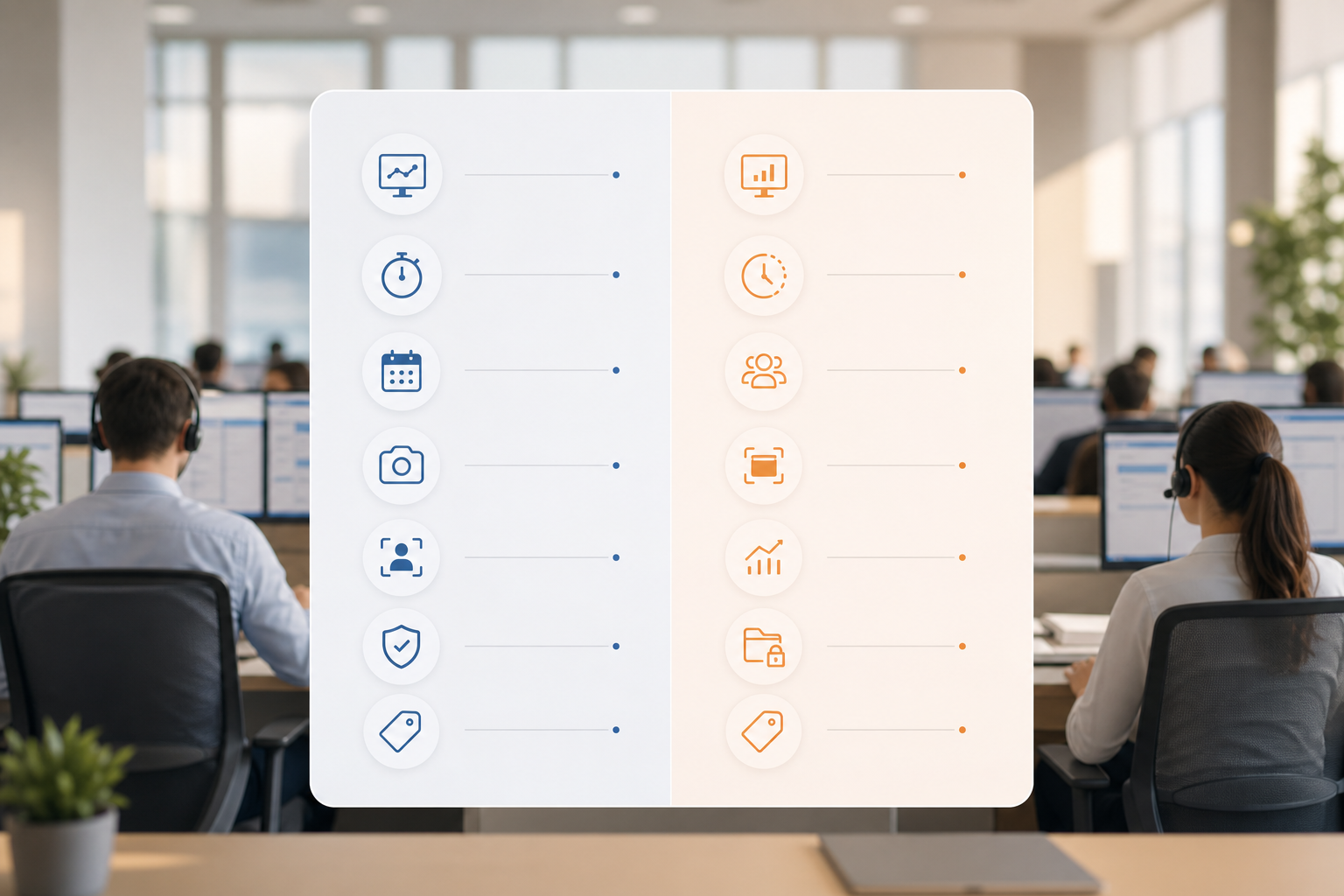 employee productivity measurement and reporting chart for call centers