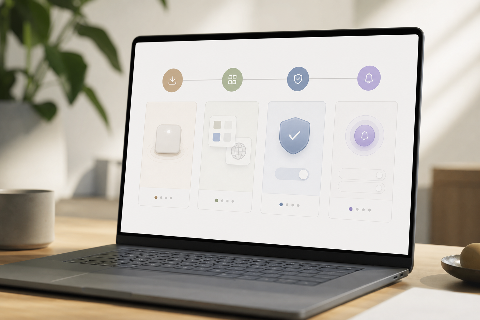 Quick-start setup wizard screens