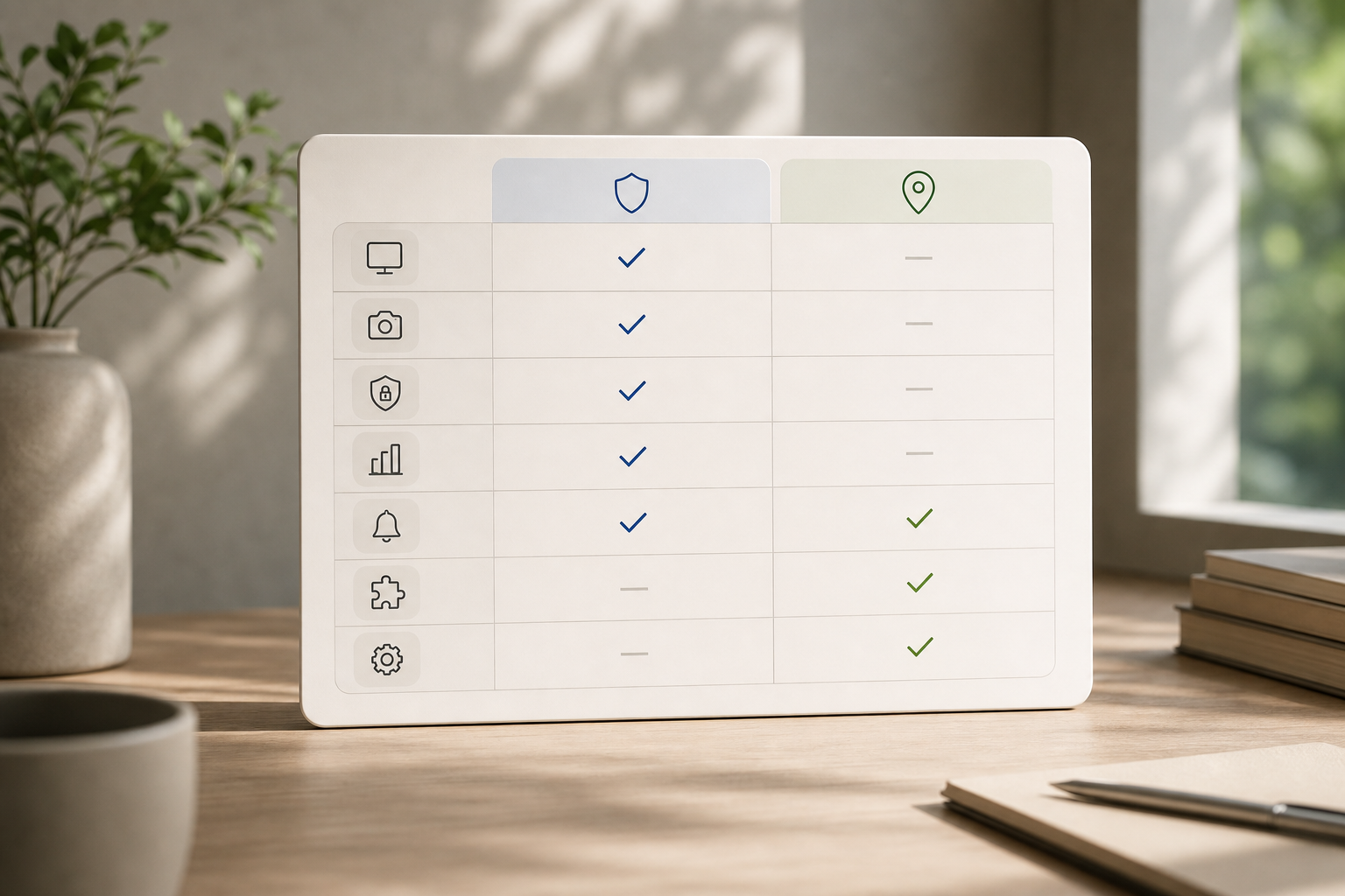 Comparison chart for employee productivity measurement and reporting: EmpMonitor vs Hubstaff features