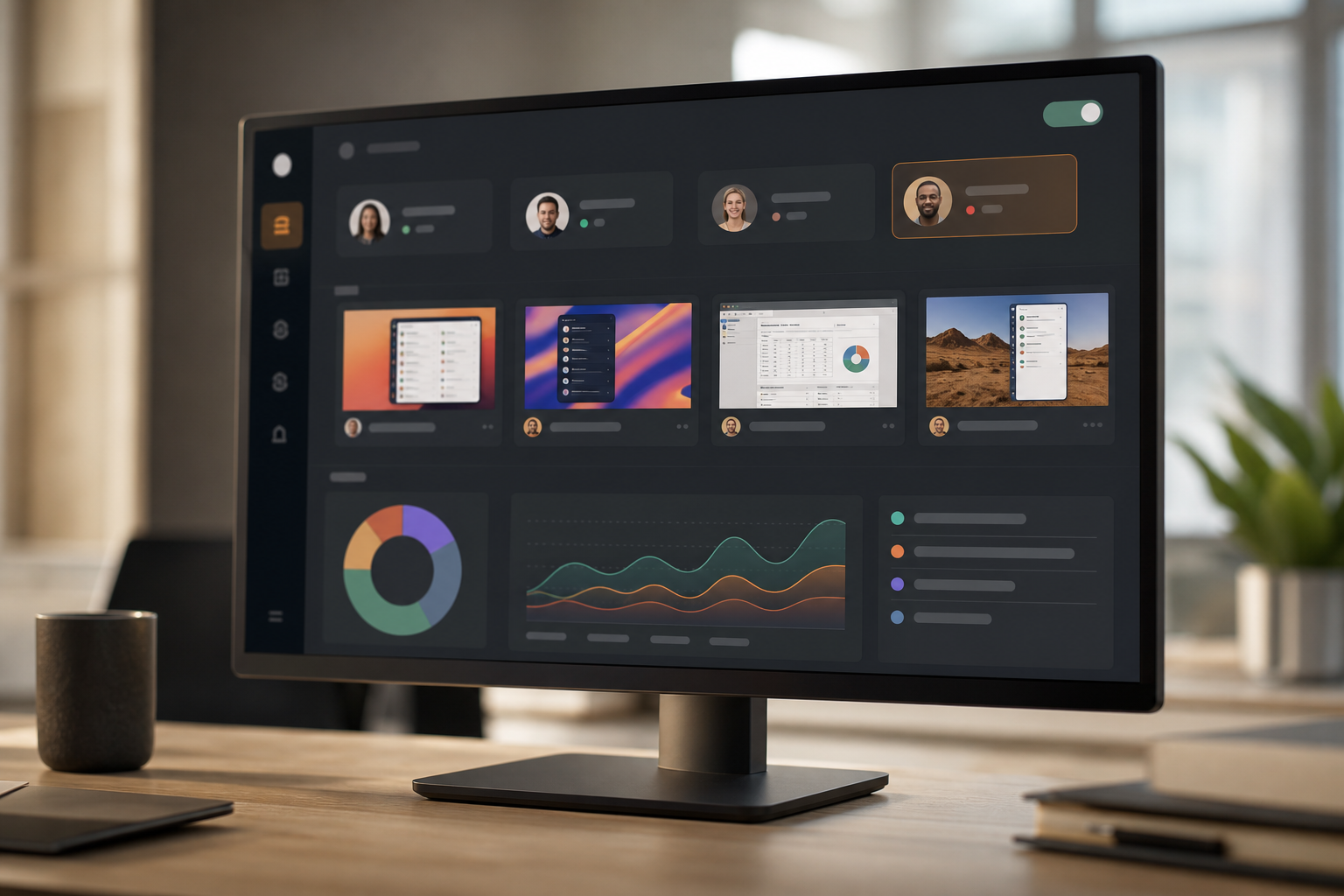 Live dashboard with automatic screenshots and activity tiles