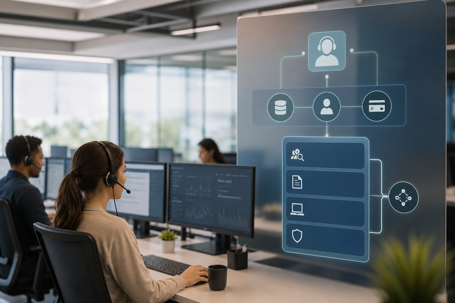 call center insider threat and data loss prevention diagram