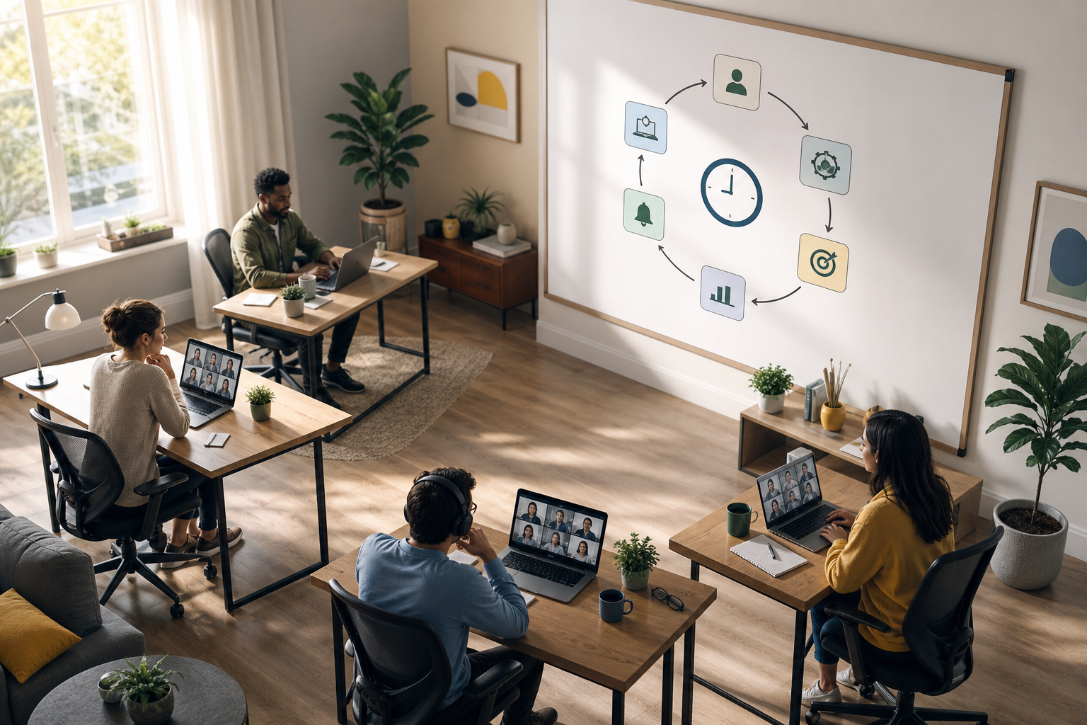 step-by-step remote time tracking setup flowchart