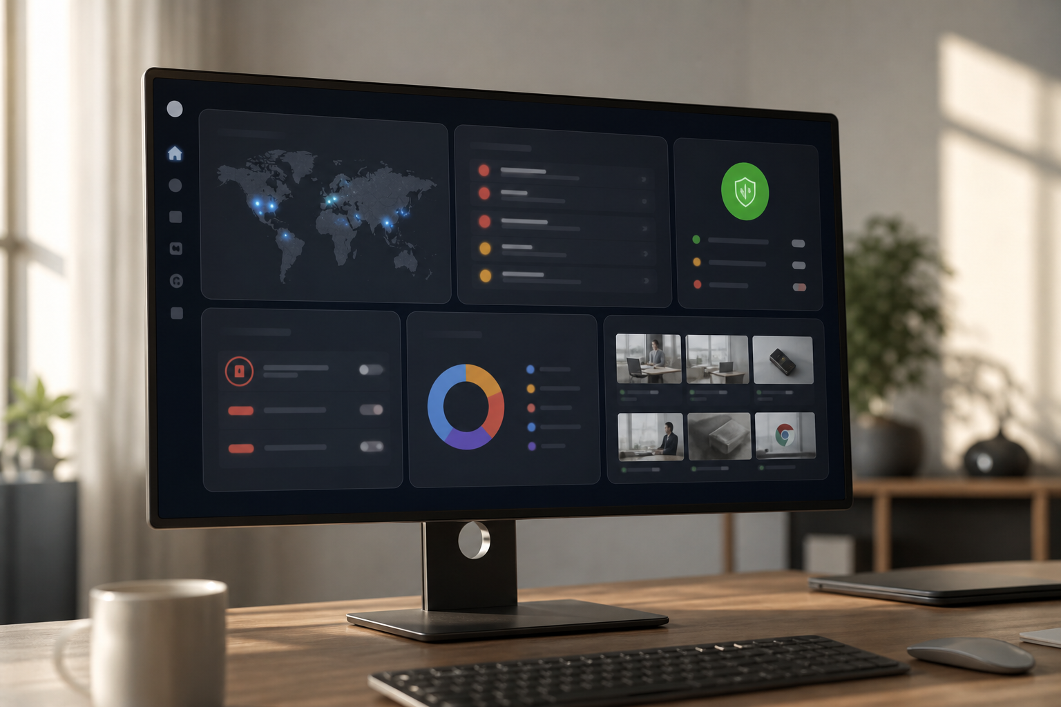 Live dashboard showing UBA, DLP, and alerts timeline