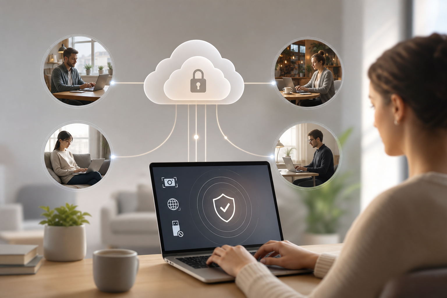 Remote insider threat and data loss prevention workflow diagram