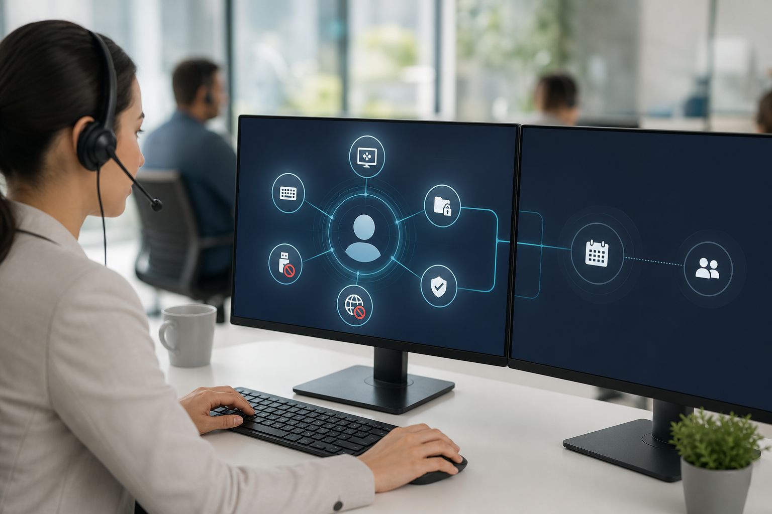 insider threat and data loss prevention workflow diagram for call centers
