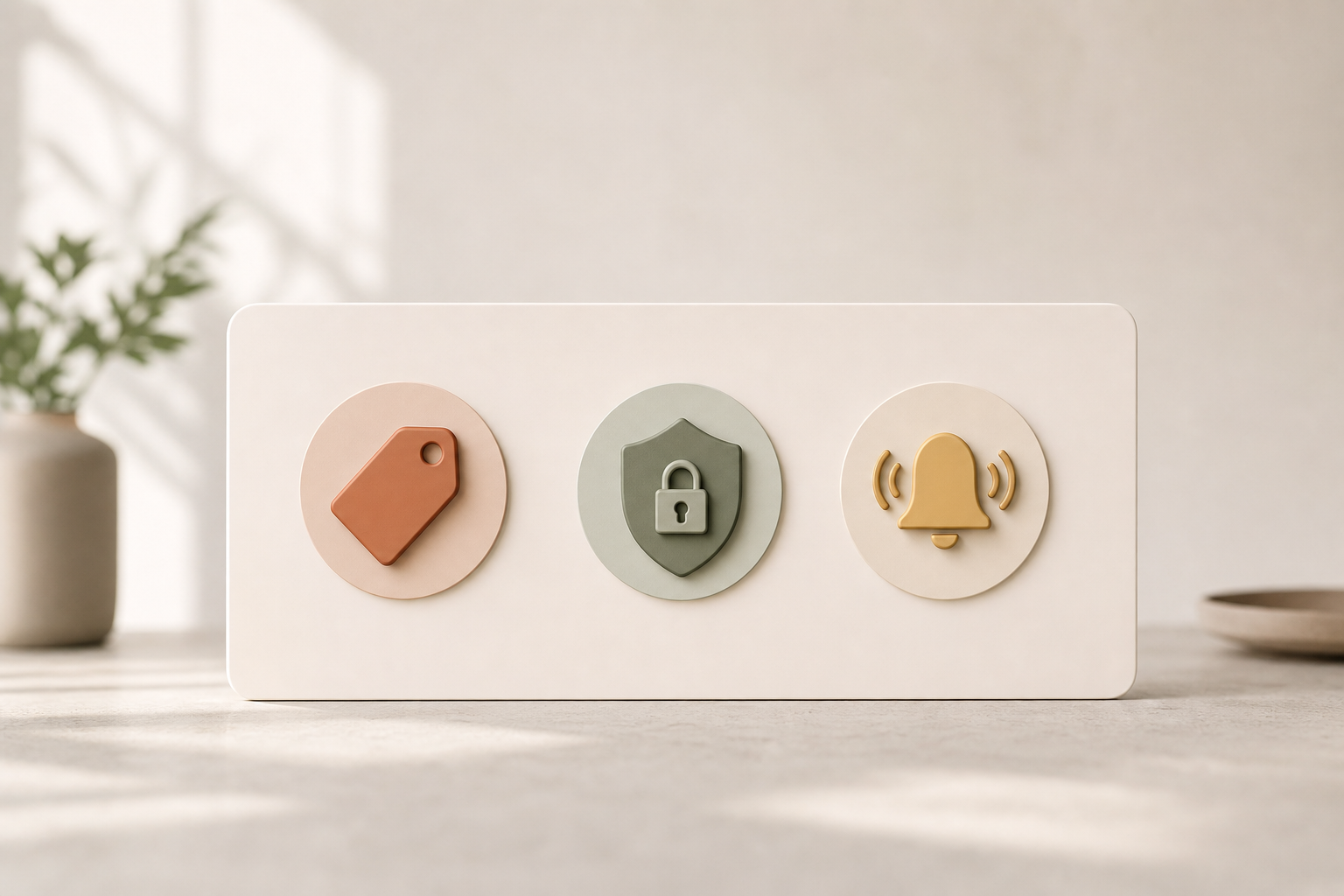 FAQ summary graphic with icons for pricing, privacy, and alerts