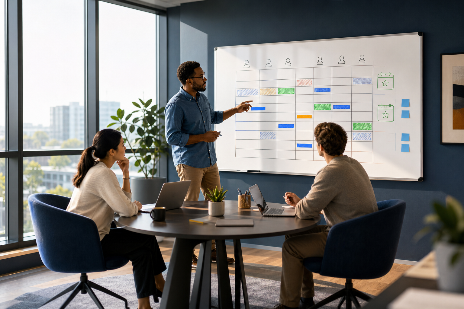 set up manage biweekly schedule timeline graphic